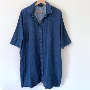 COS Short Sleeve Chambray Oversize Shirt Dress